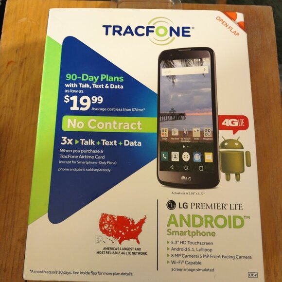 Tracfone LG Premier LTE Android Smartphone 5.3" Touchscreen 8 MP Camera -NEW - Picture 7 of 8